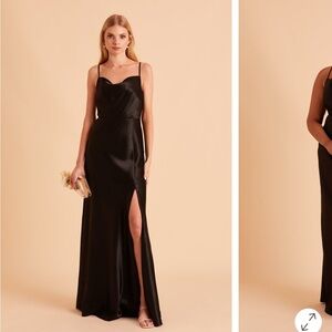 NWT Birdy Grey Lisa Long Satin Dress ~ Black
